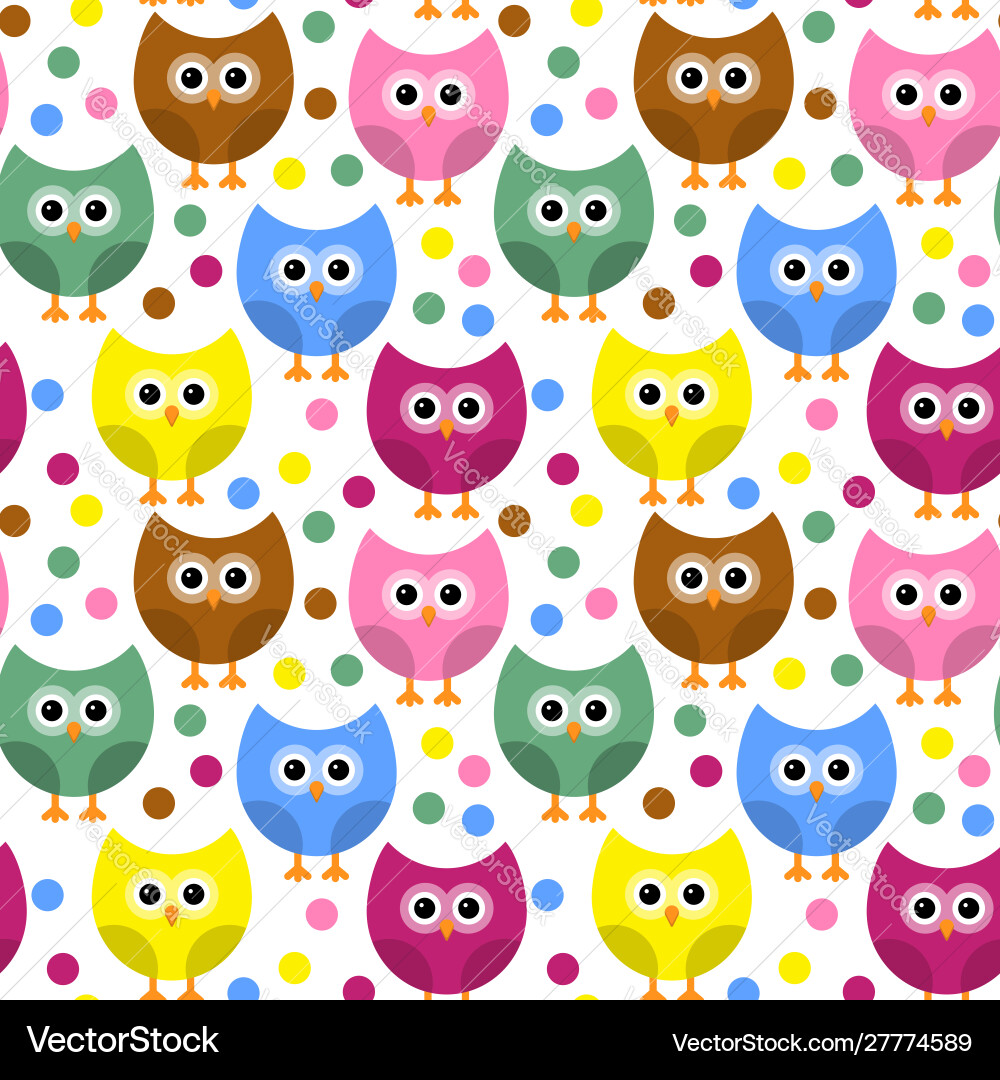Seamless pattern with owls Royalty Free Vector Image