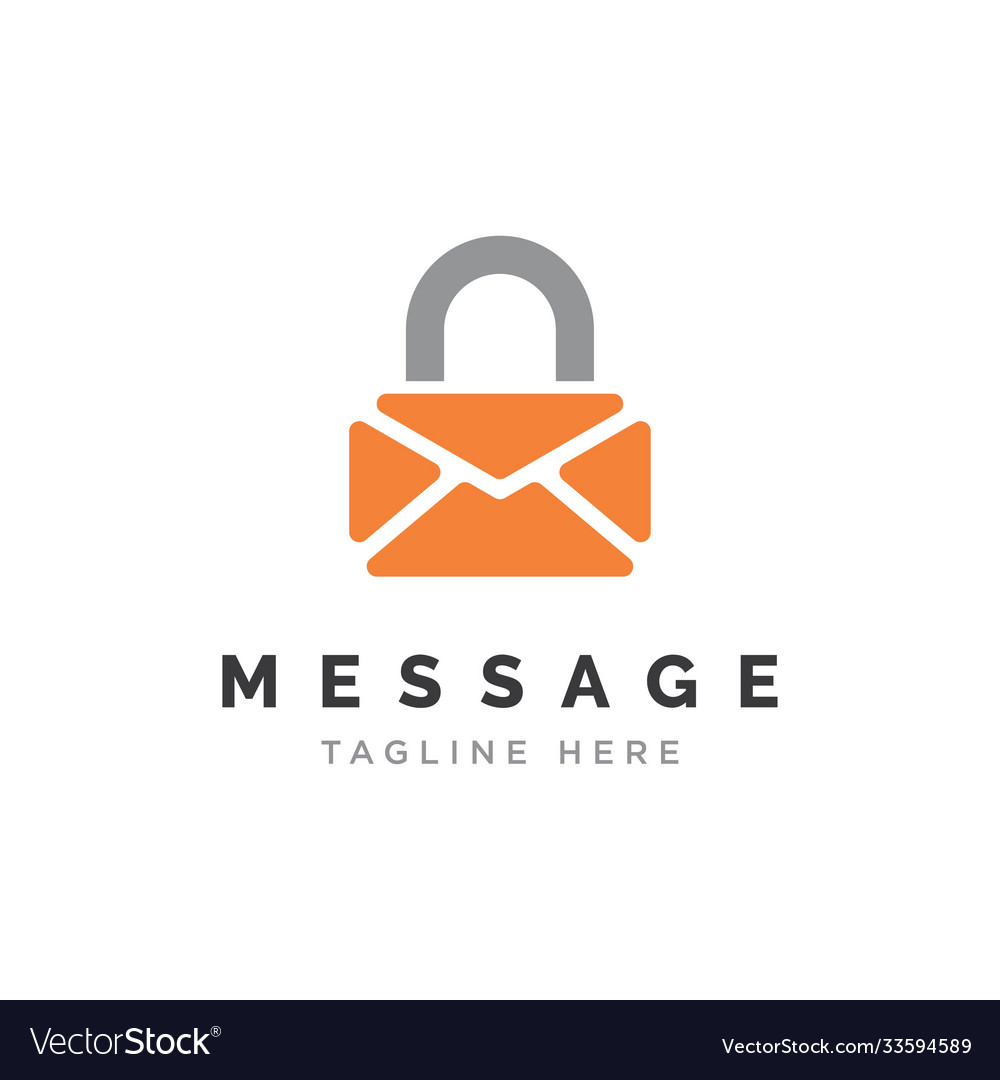 Secure message symbol logo design vec