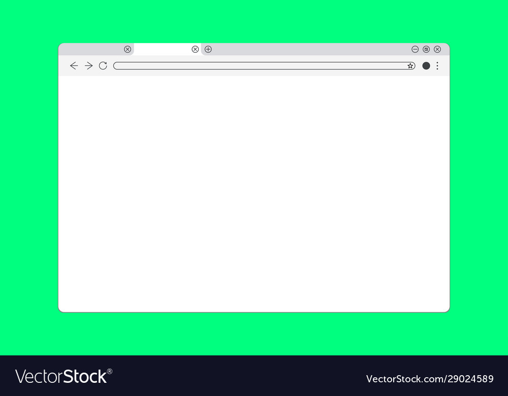 Simple white web browser window with a green