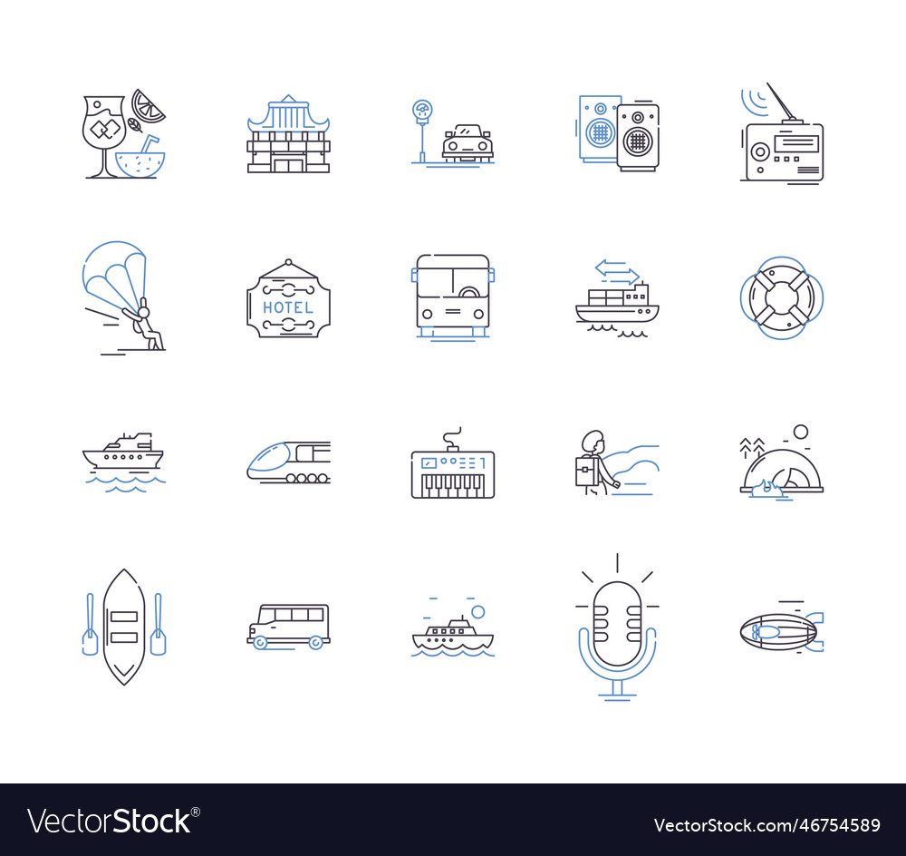 Reise- und Urlaubsplan Icons Sammlung