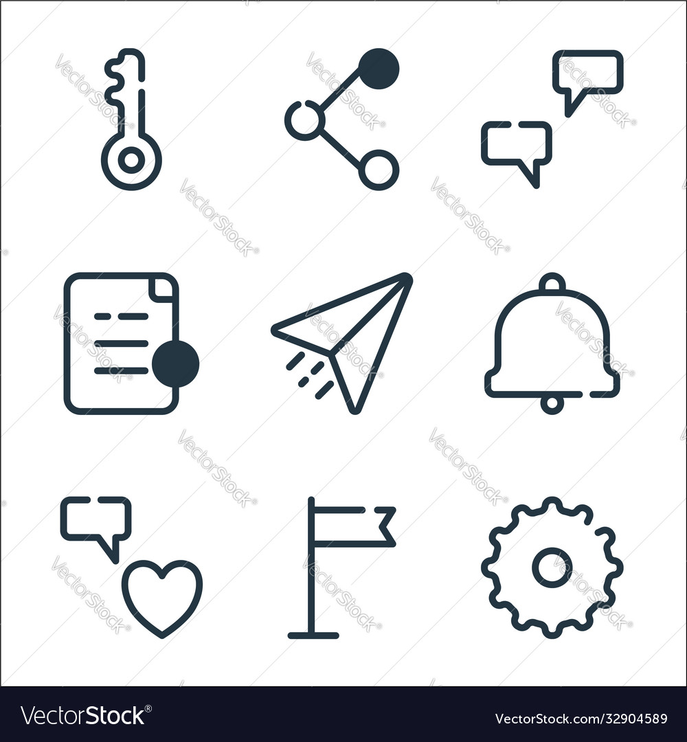 Ui master line icons linear set quality vector image Ui master line icons linear set quality