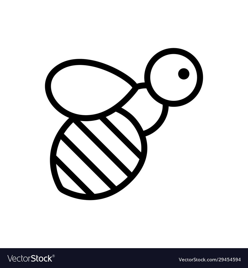 Bee icon isolated contour symbol