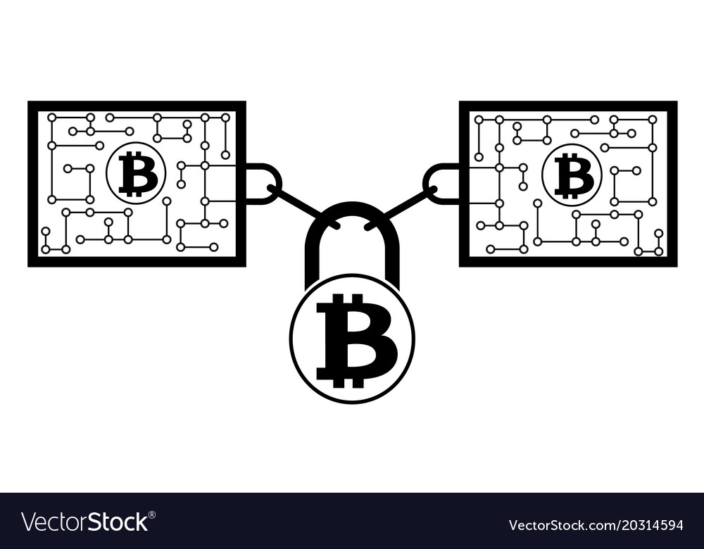Bitcoin block chain technology icon design