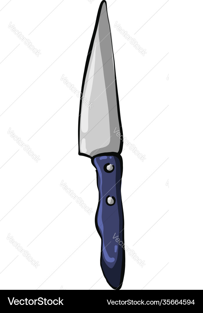 Blue sharp knife on a white background Royalty Free Vector
