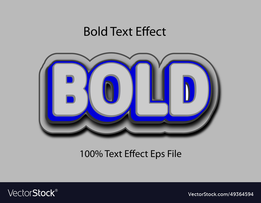 Bold text effect eps file digital download Vector Image