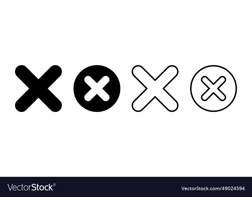 Close icon delete remove cancel exit symbol vector image Close icon delete remove cancel exit symbol