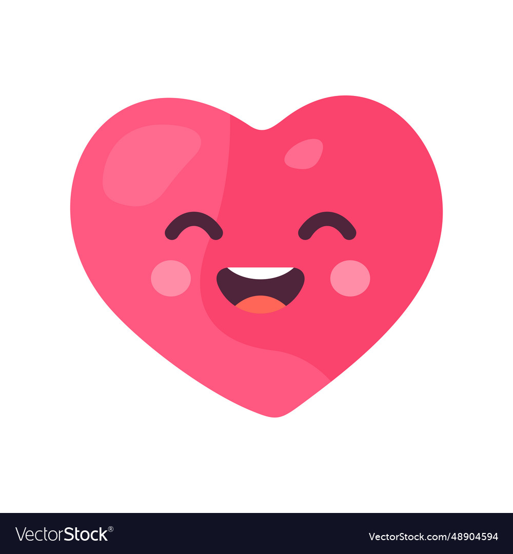 Cute cartoon happy heart Royalty Free Vector Image