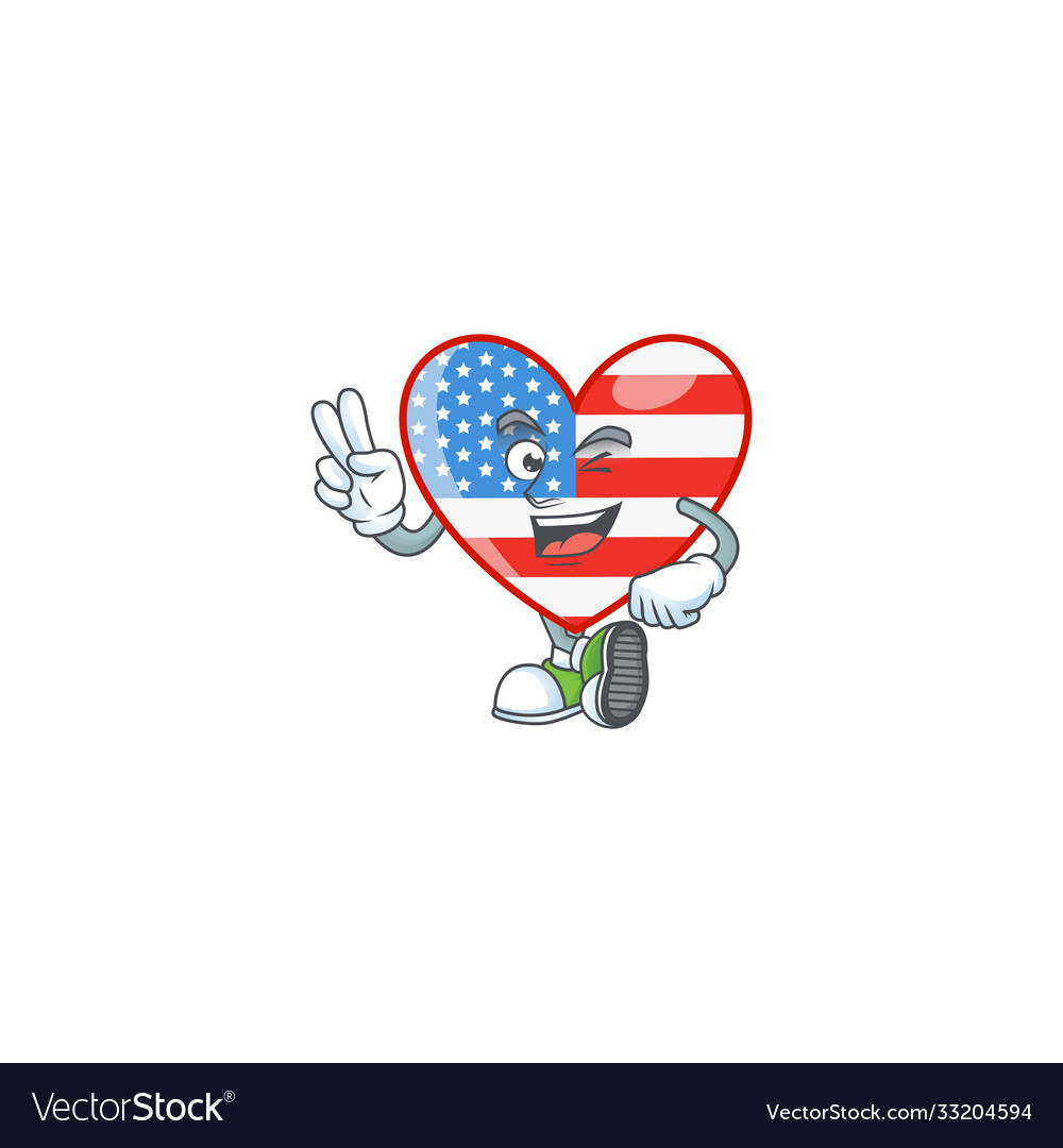 Cute cartoon independence day love with two finger