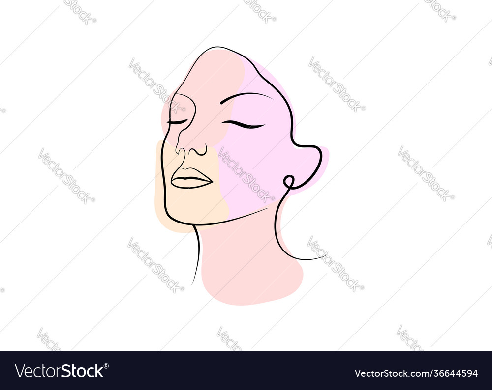 Hand drawn face line art vector image Hand drawn face line art