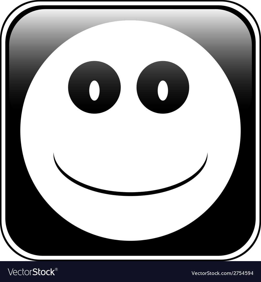 Smile face button Royalty Free Vector Image - VectorStock