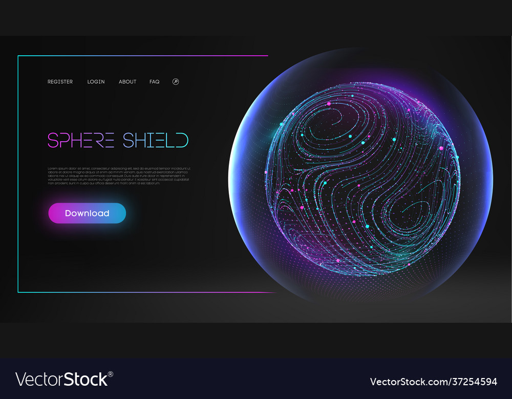 Sphere shield protect in abstract style virus vector image Sphere shield protect in abstract style virus