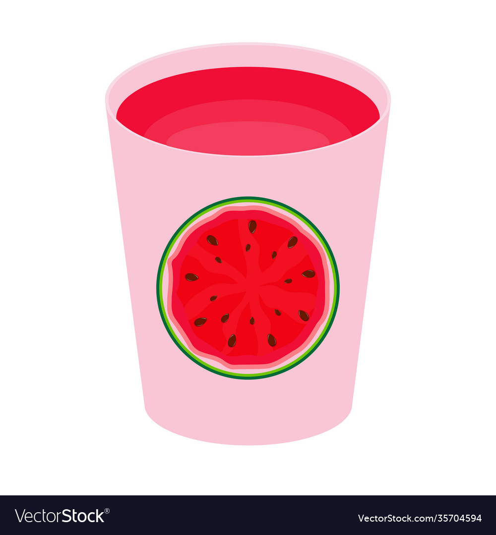 Vitamin Watermelon Juice Glass Cup Simple Icon Vector Image 5642