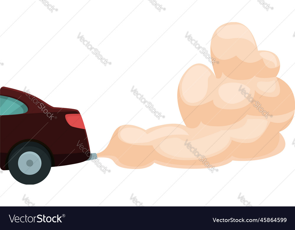 Car smoke co2 icon cartoon vehicle gas Royalty Free Vector