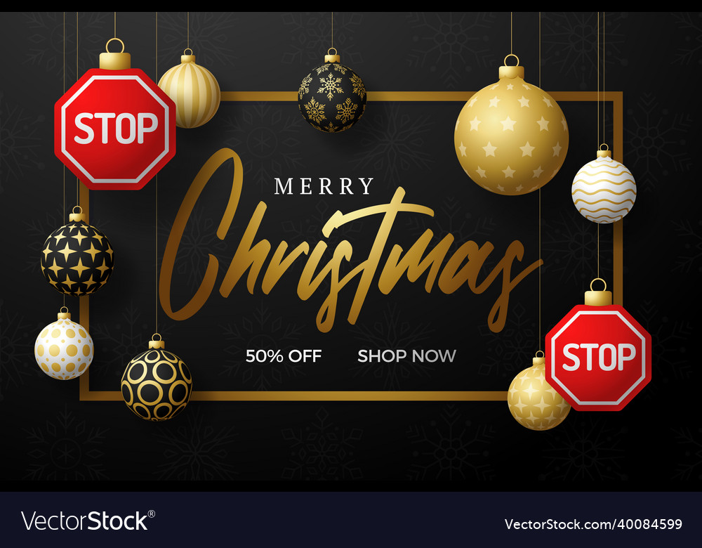 Christmas stop sign sale card merry