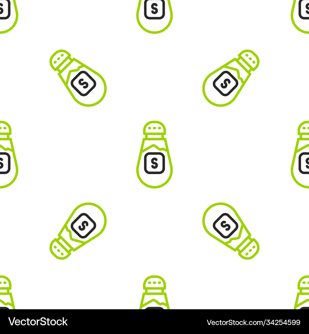 Line salt icon isolated seamless pattern on white Vector Image