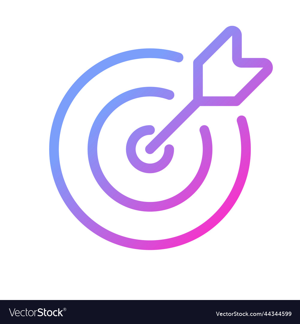 Reaching target pixel perfect gradient linear ui vector image Reaching target pixel perfect gradient linear ui