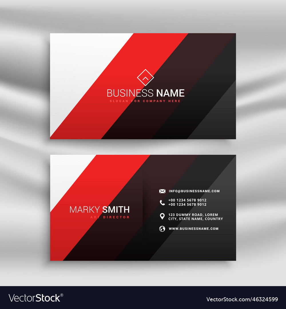 Red and black minimal business card design