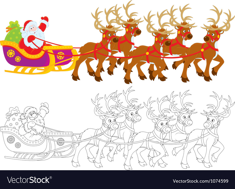 Santa claus sledding