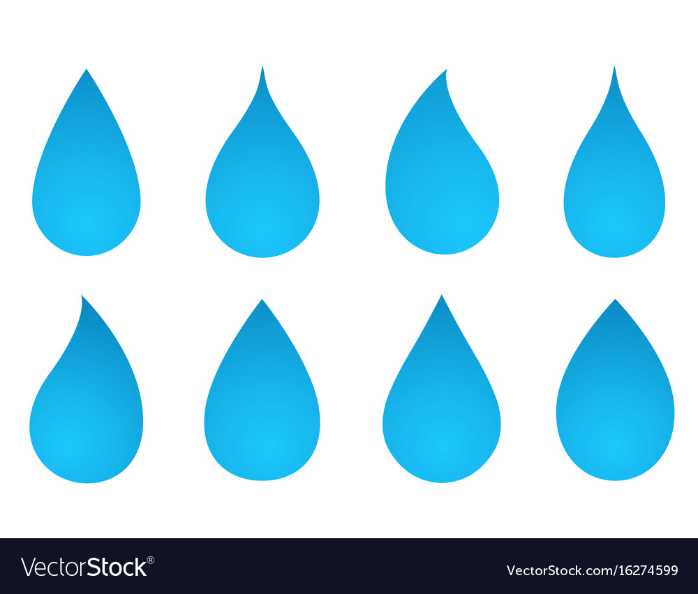 Set water drop silhouettes Royalty Free Vector Image