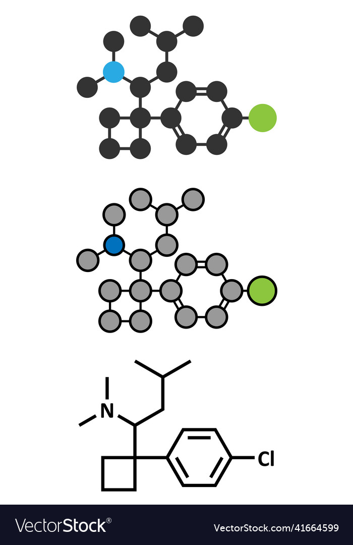 Sibutramine obesity drug molecule vector image Sibutramine obesity drug molecule