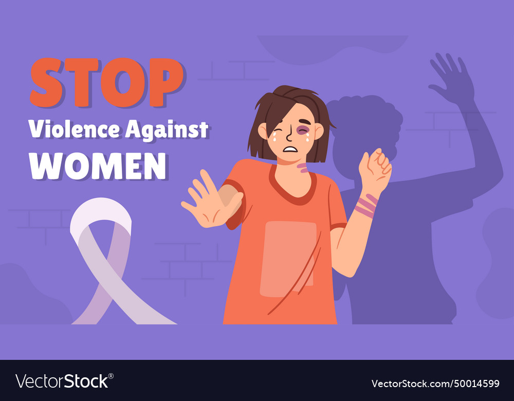 Stop violence against women poster Royalty Free Vector Image