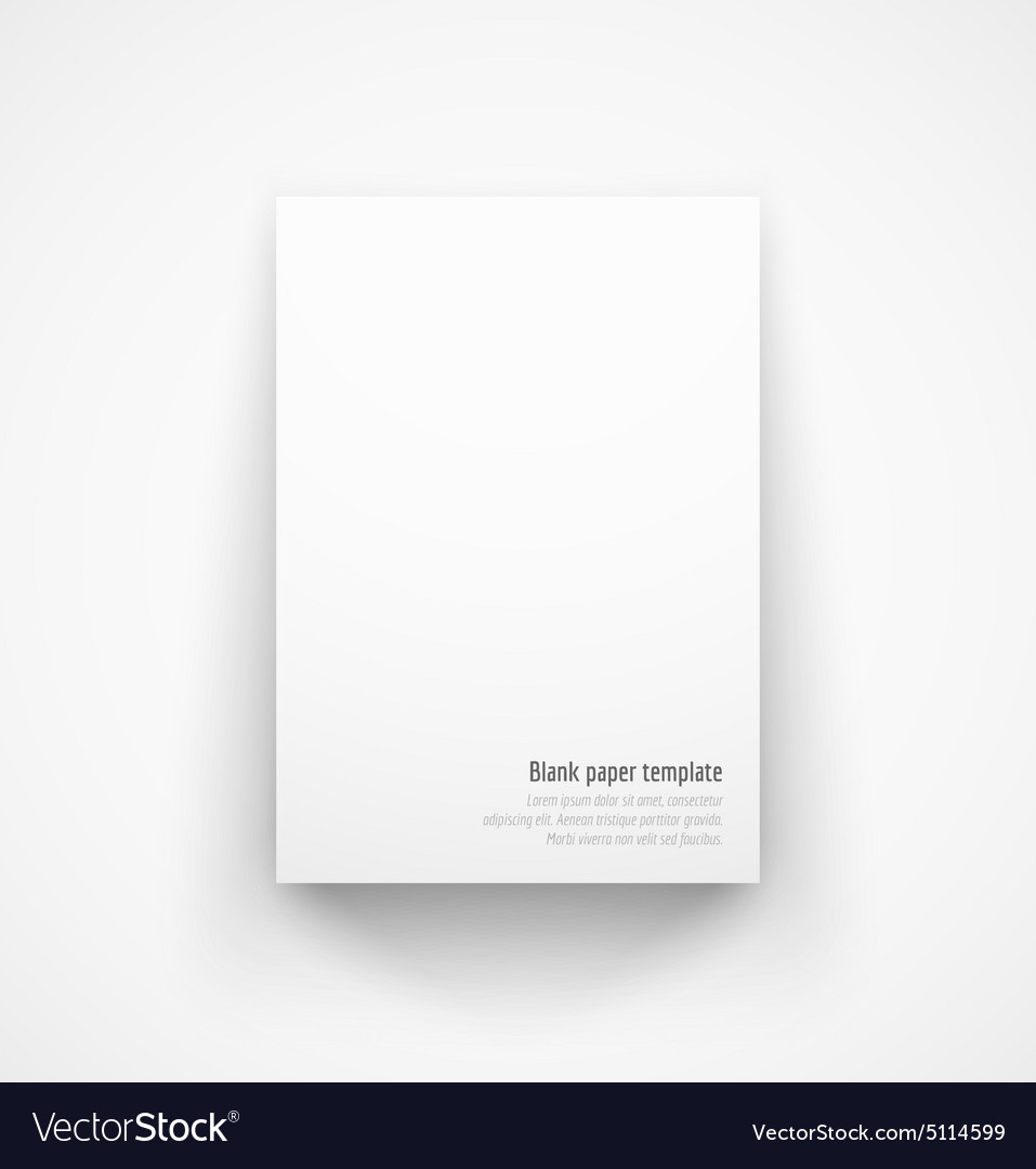 Download White Paper Template Mock Up With Drop Shadow Vector Image