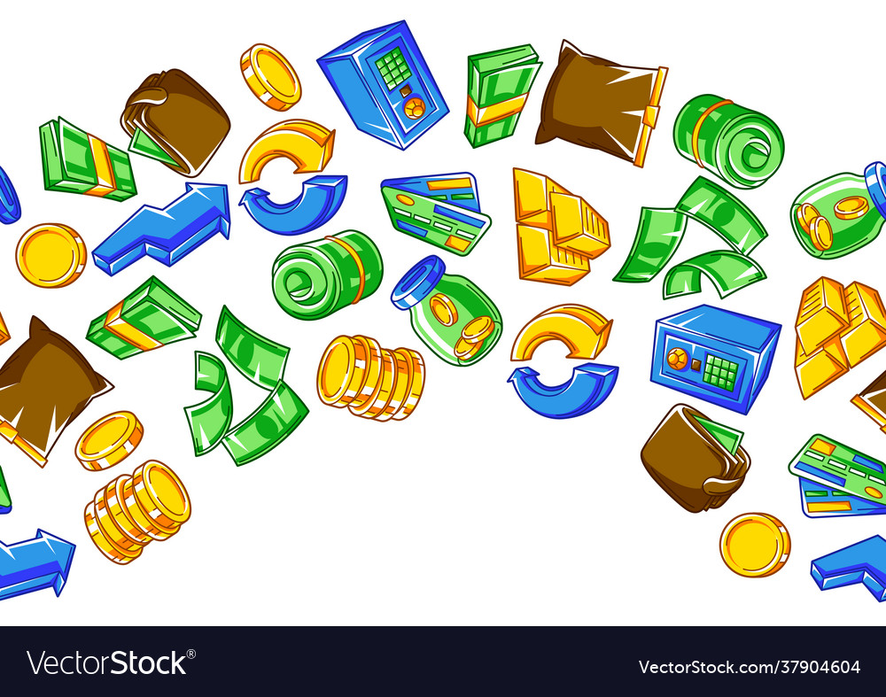 Banking nahtloses Muster mit Geldsymbolen vector image Banking nahtloses Muster mit Geldsymbolen