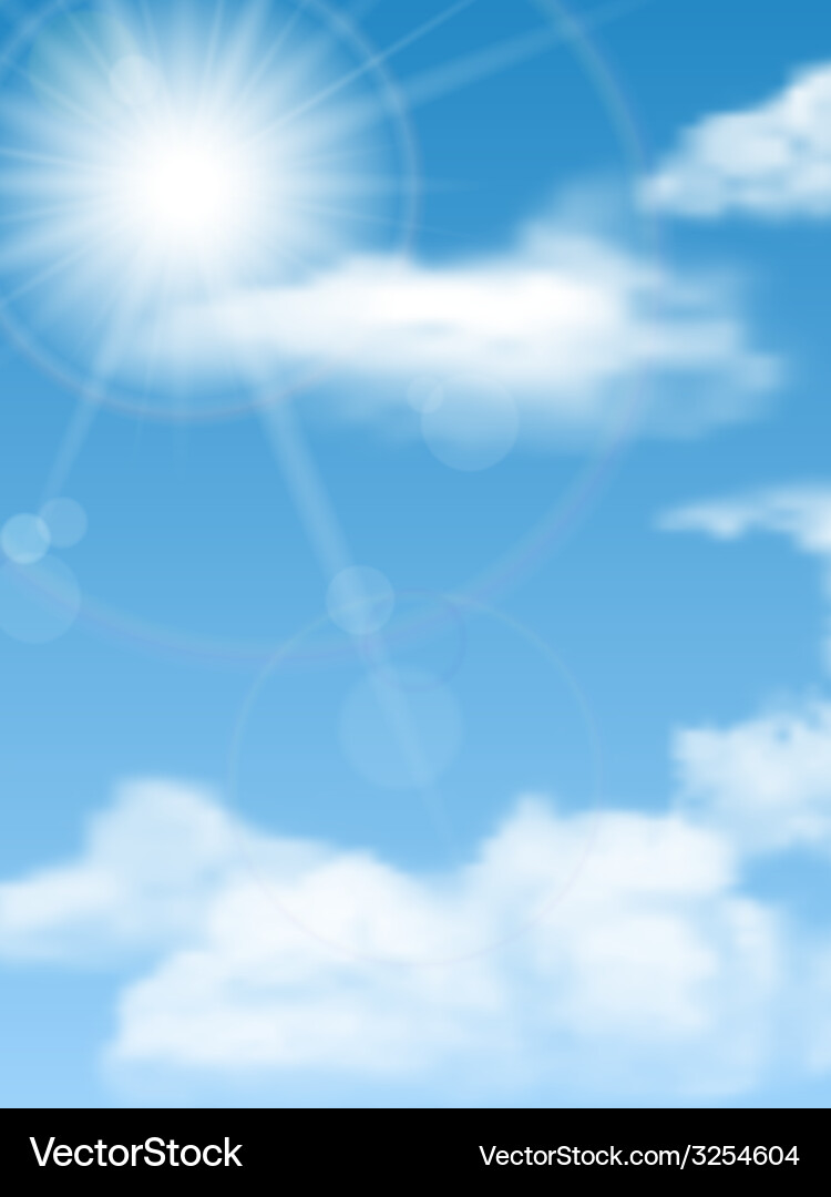Cloudscape sun sky Royalty Free Vector Image - VectorStock