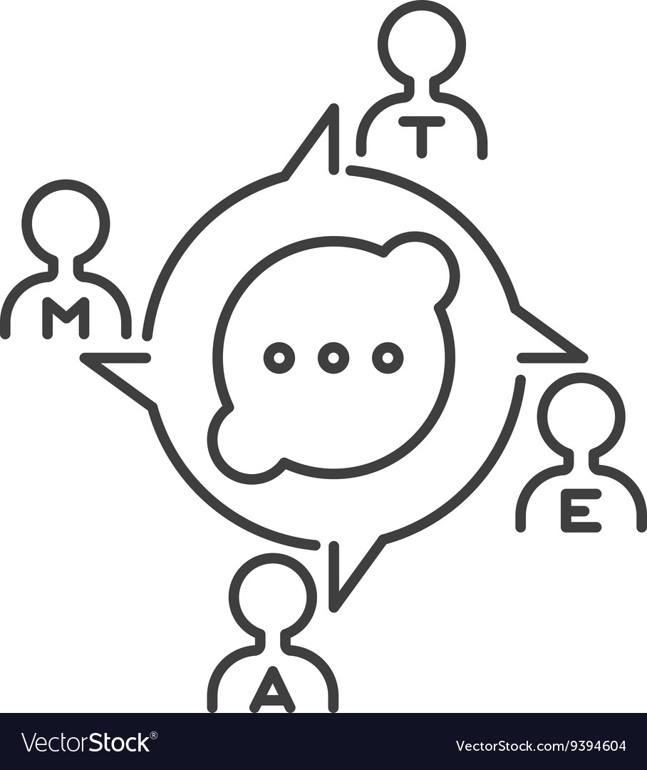 Communication concept symbol outline