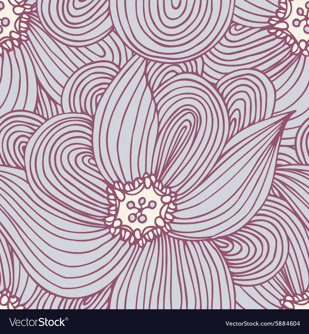 Doodle flower seamless pattern floral textile