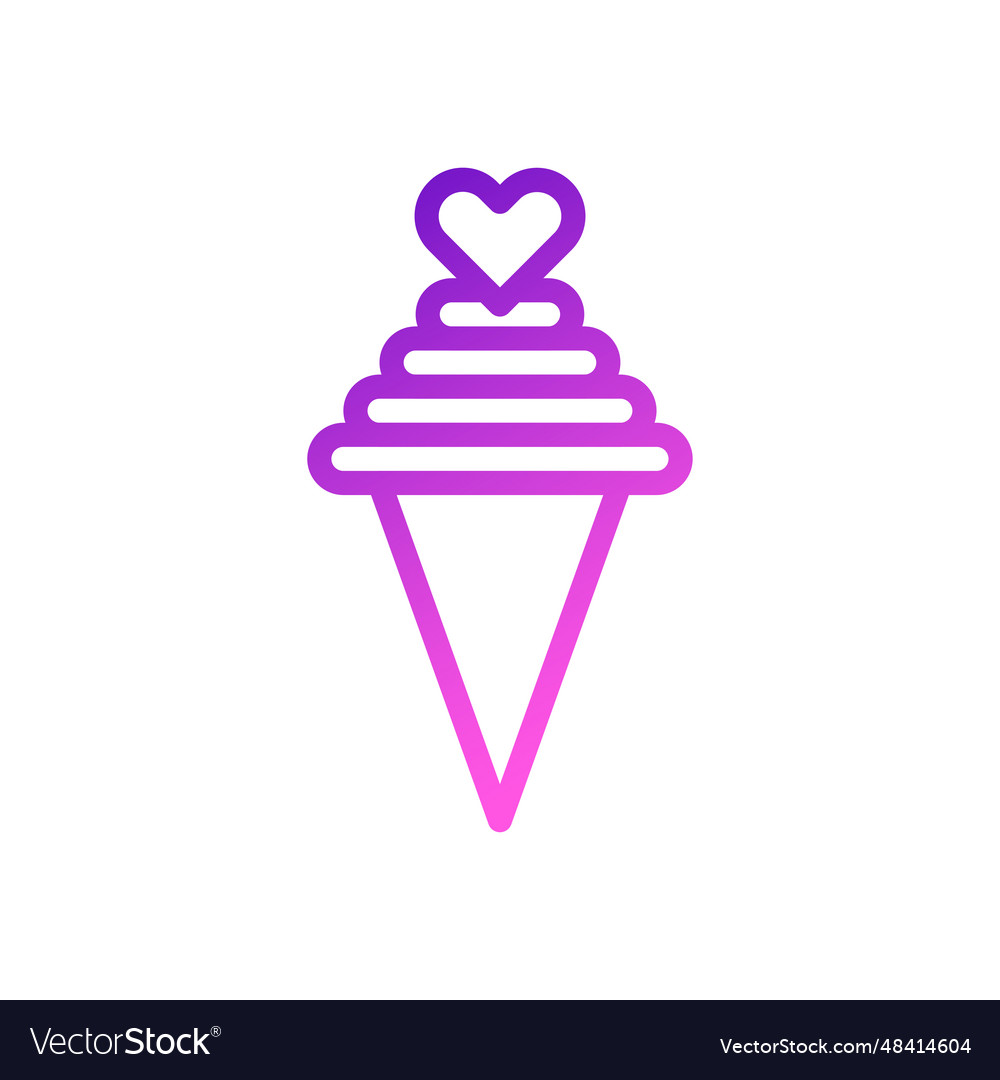 Ice cream love icon gradient purple pink style Vector Image