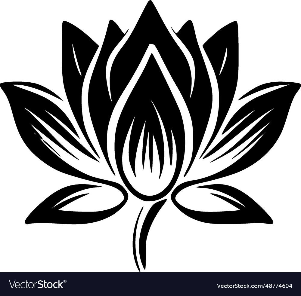 Lotus flower - minimalist and flat logo Royalty Free Vector