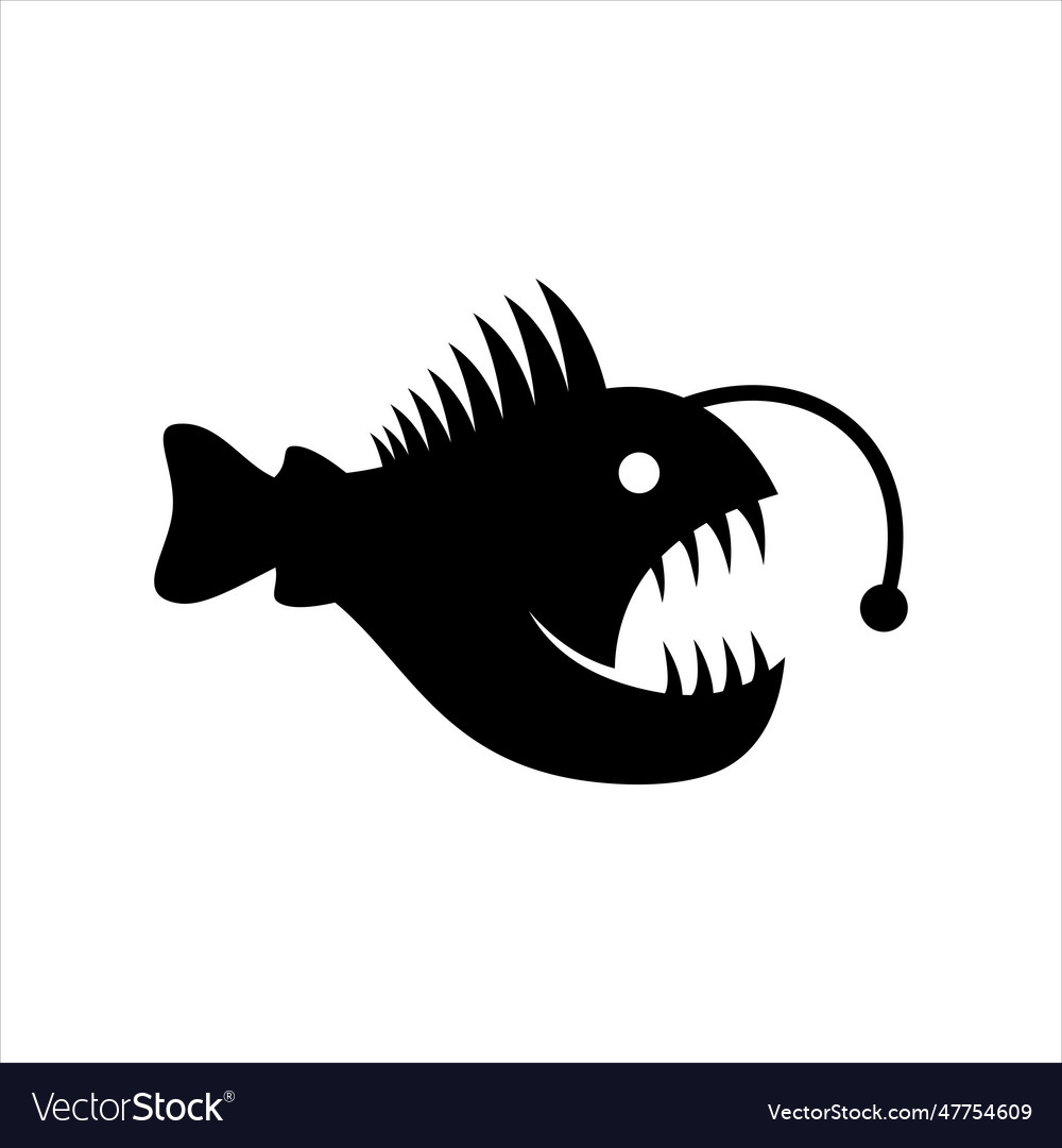 Angler fish flat style logo