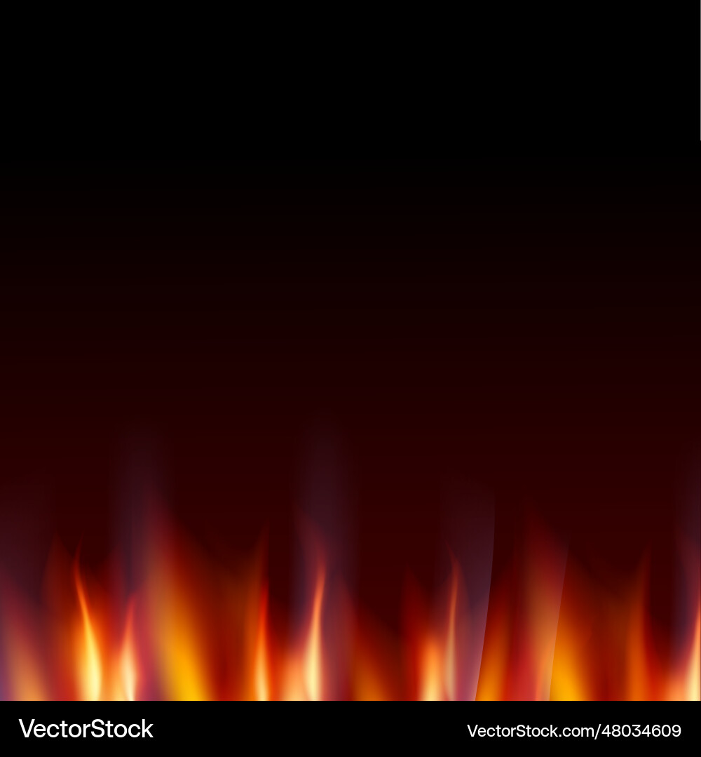 Burn flame fire dark background Royalty Free Vector Image