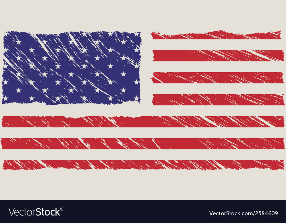 Flag united states america with grunge textures