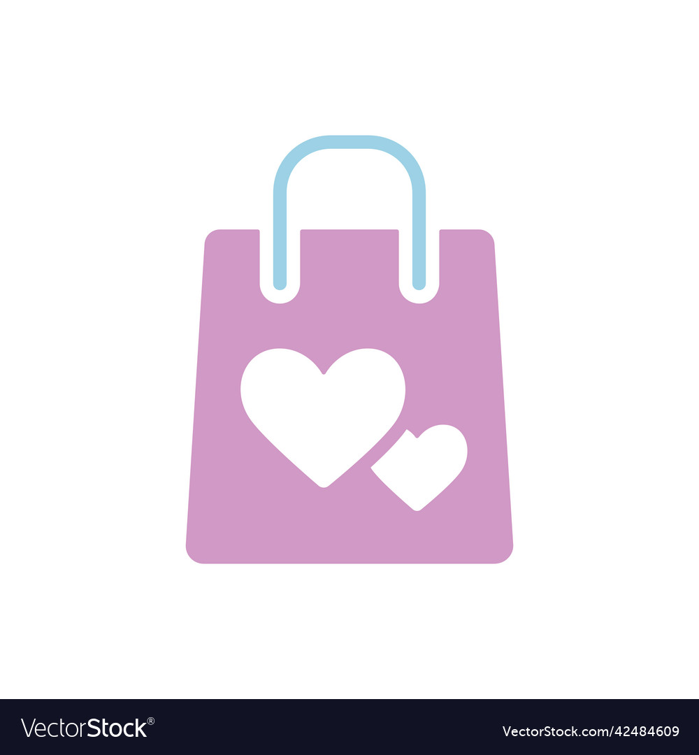 Gist bag with heart isolated glyph icon