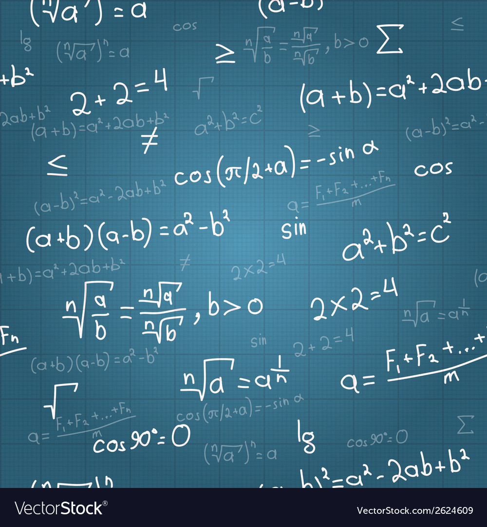 Mathematical formulas seamless pattern on Vector Image