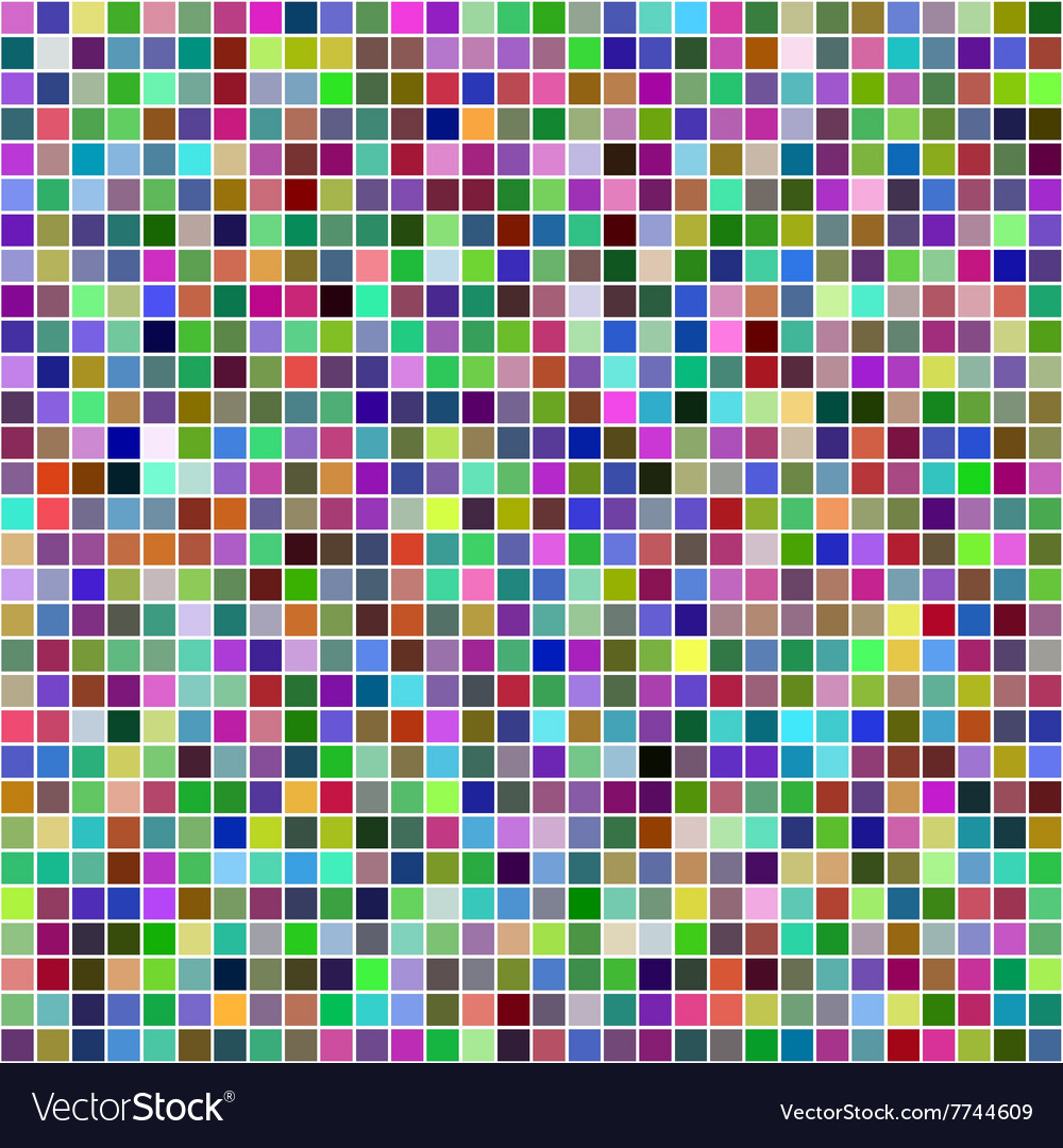 Multicolor square pixel mosaic background Vector Image