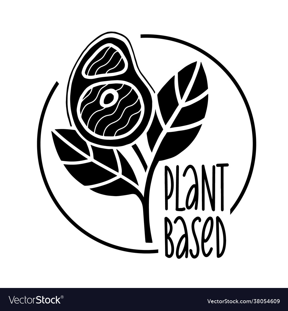 Plant based meat sign concept vegan product