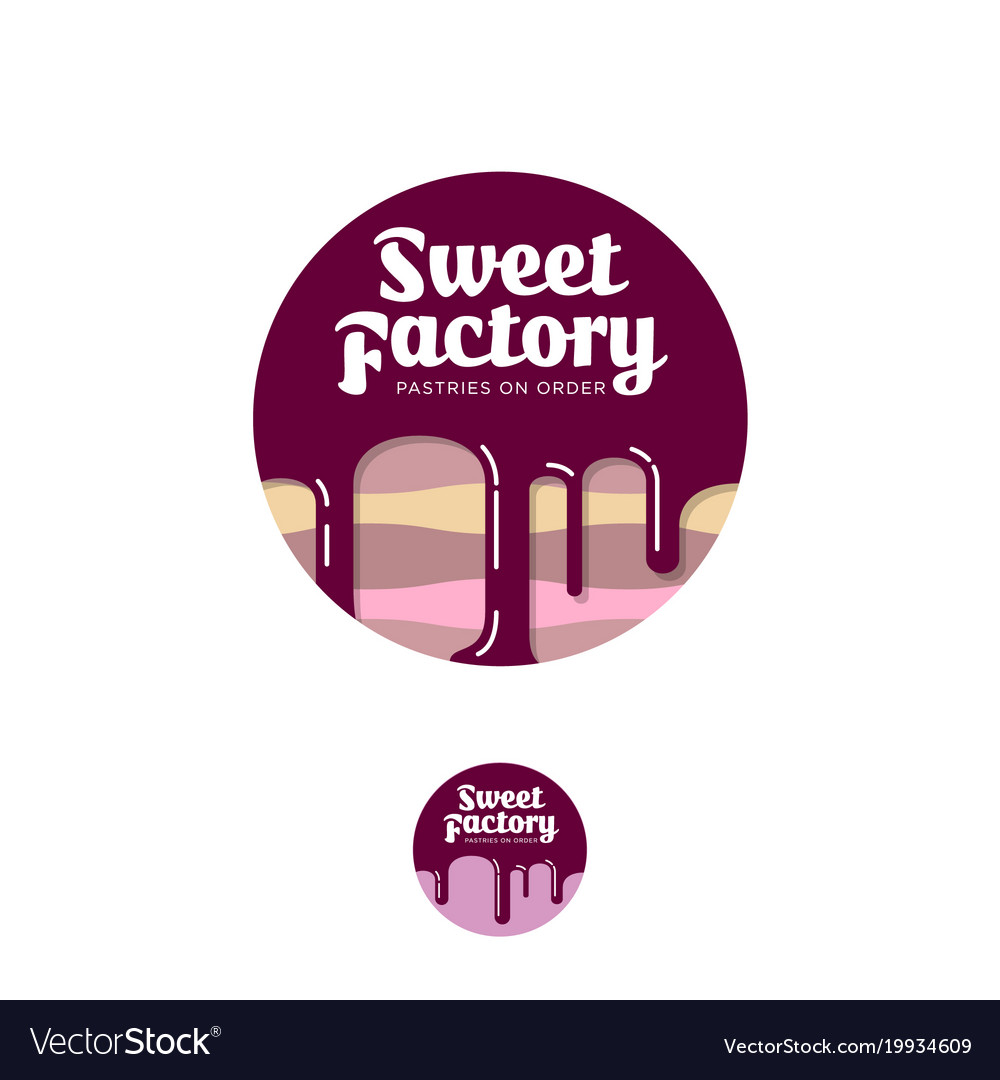 Sweet factory logo pastry emblem cake chocolate