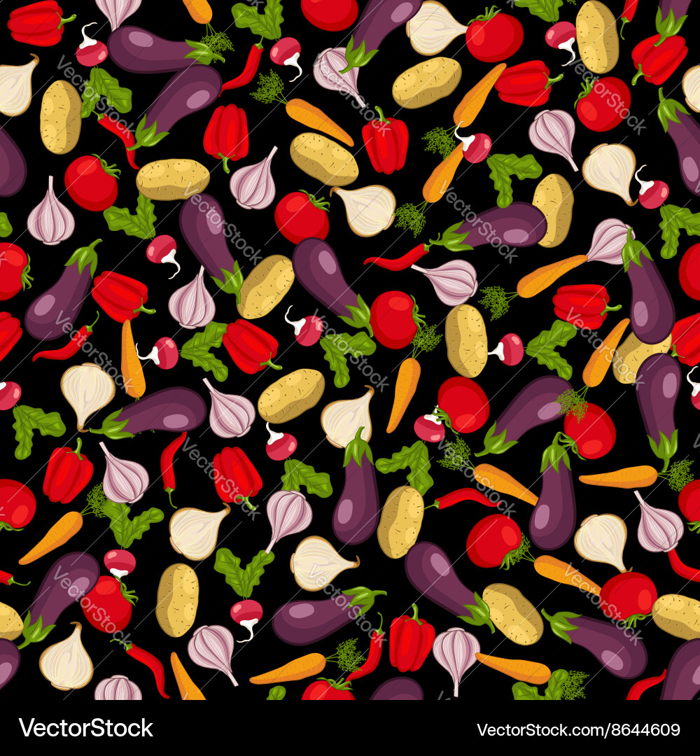 Vegetables seamless pattern Royalty Free Vector Image
