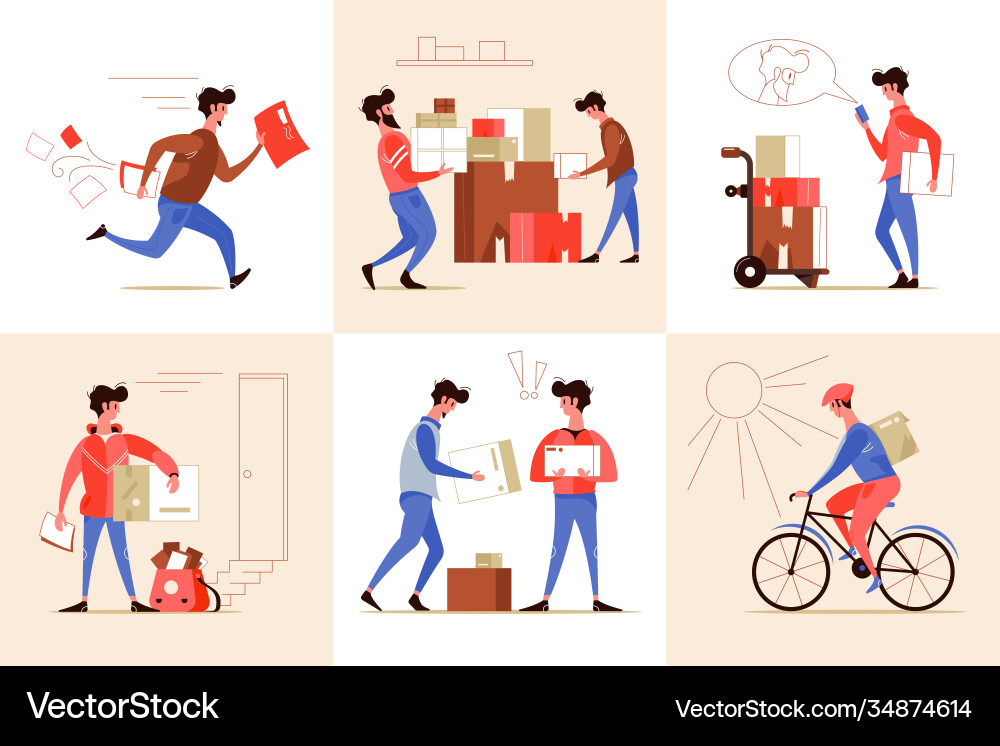 Delivery logistics flat concept Royalty Free Vector Image
