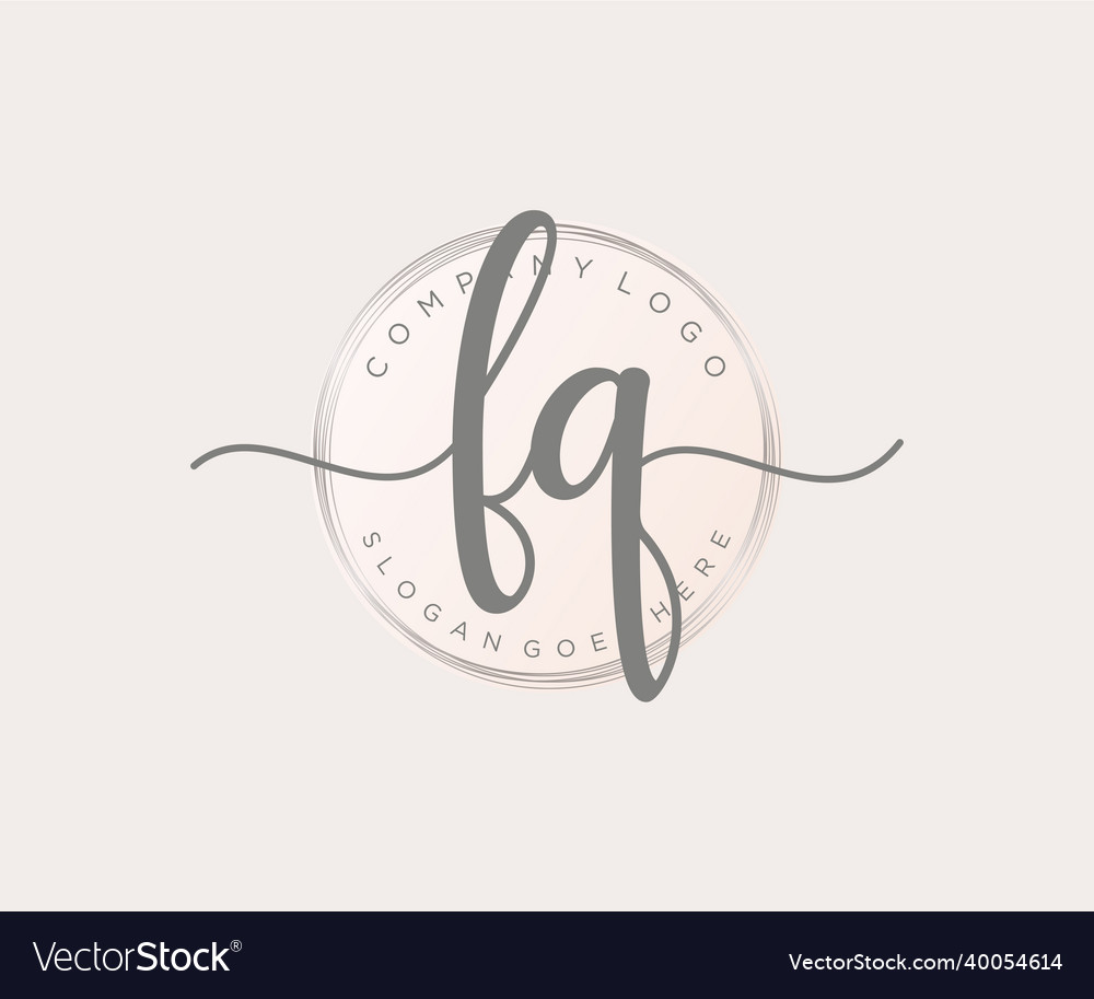 Initial fq feminine logo usable for nature salon