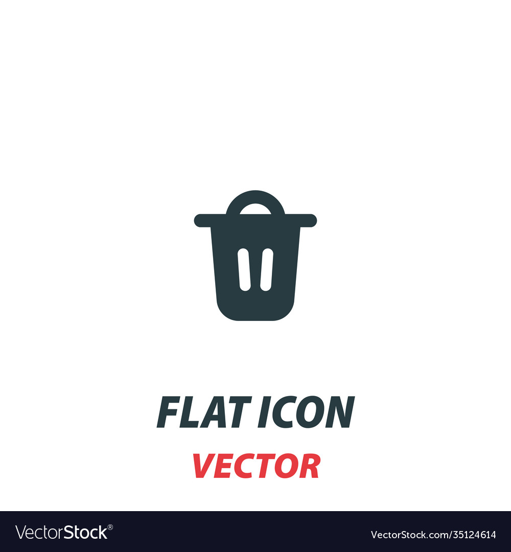 Trash icon in a flat style pictograph on white