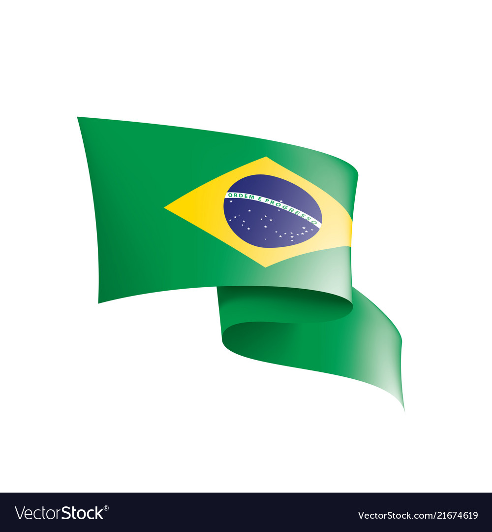 Brazil flag on a white