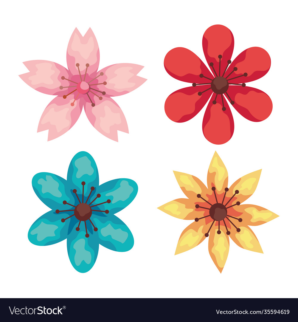 Bundle Blumen Gartenpflanzen Dekoration Icons