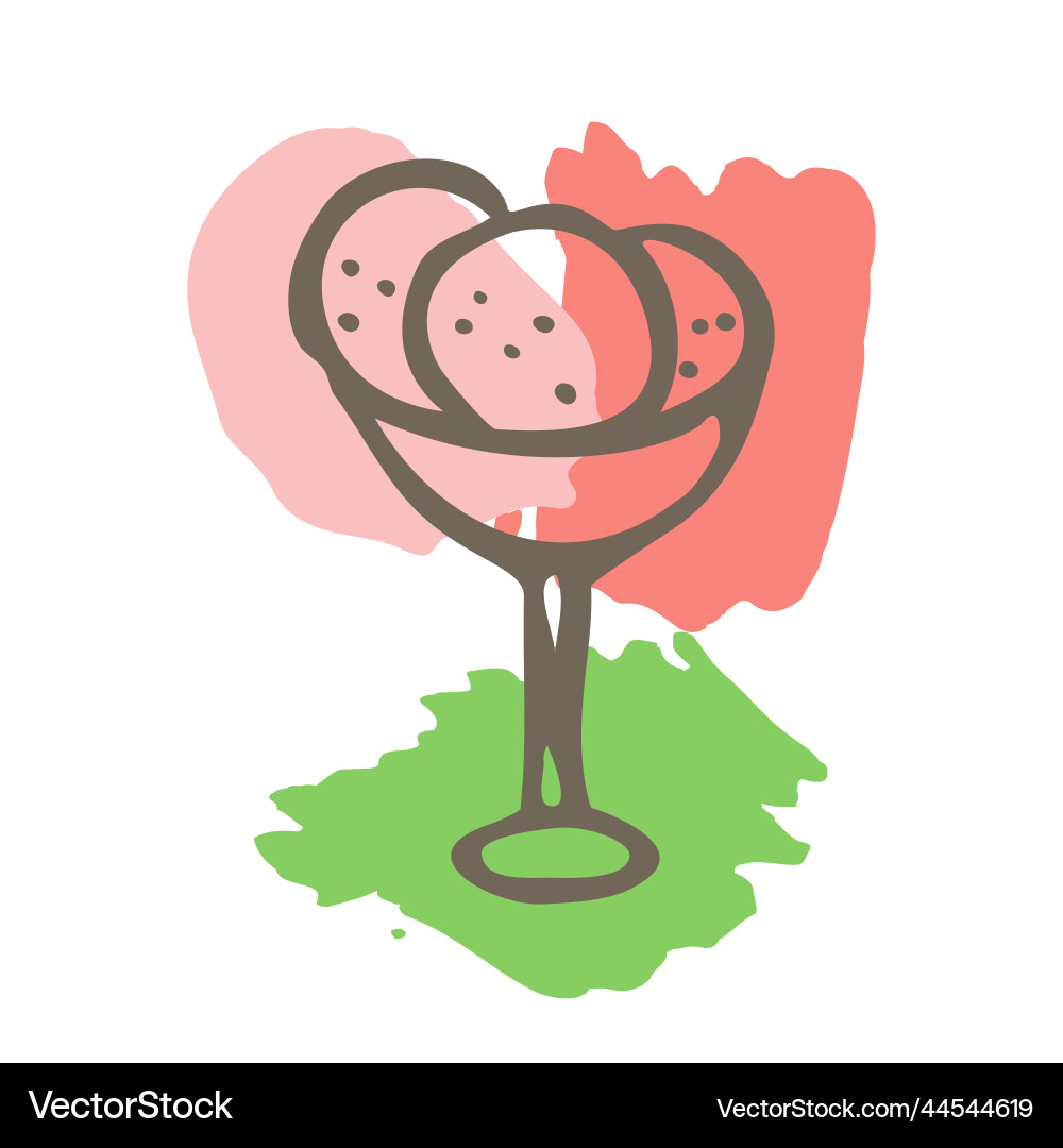 Doodle ice cream scoops in glass creative Vector Image