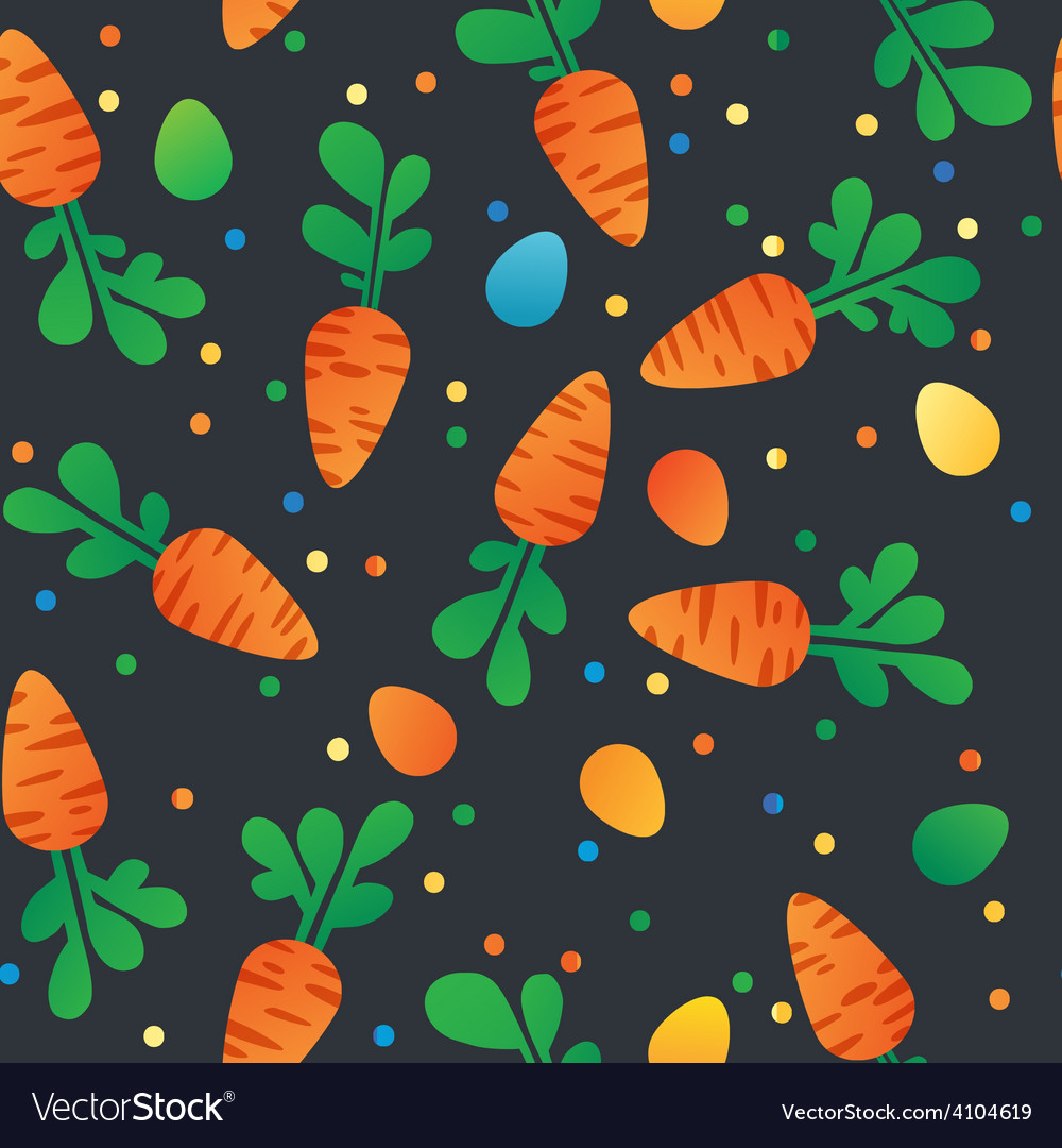 Eastern carrot and eggs seamless pattern