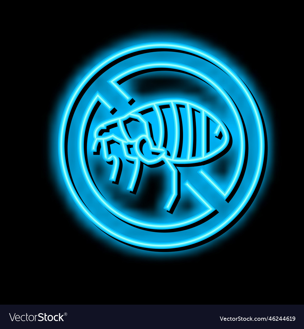 Flea treatment neon glow icon