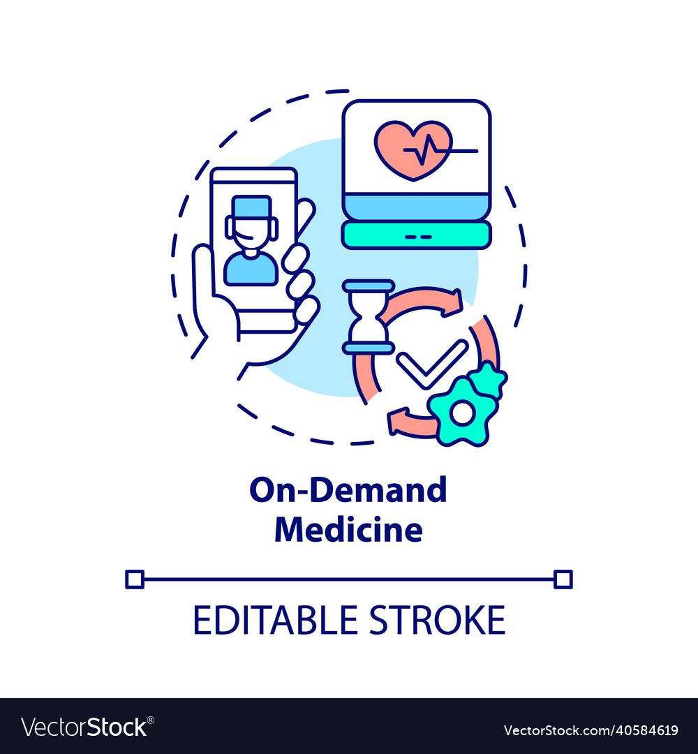 On-demand medicine concept icon Royalty Free Vector Image